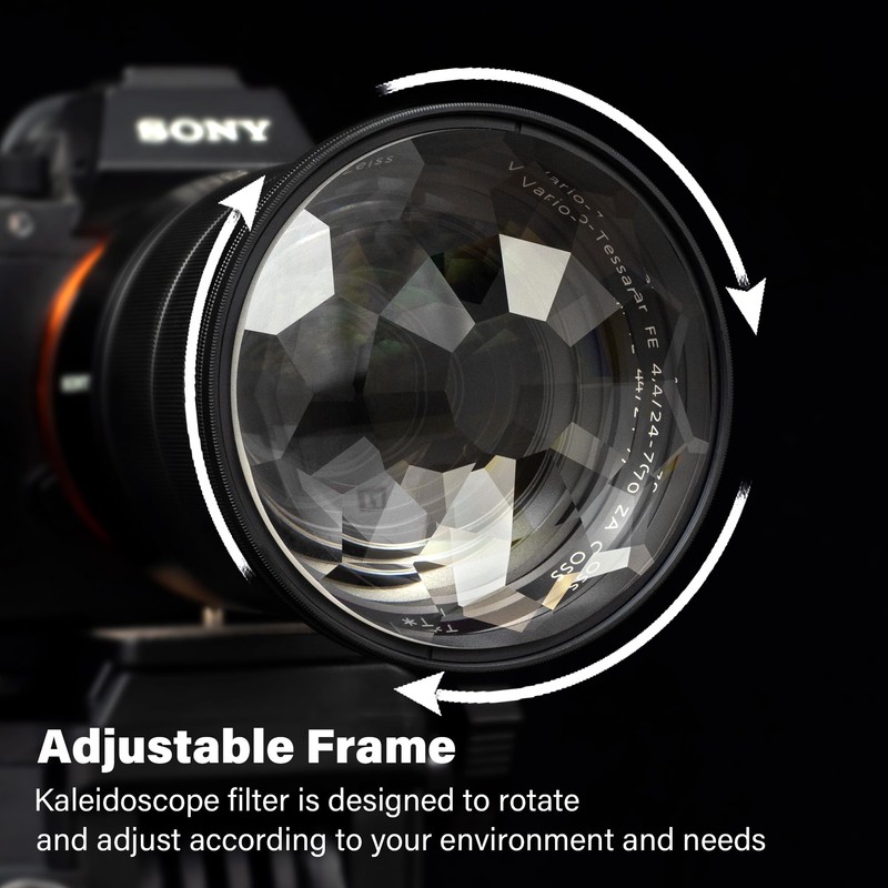 Walking Way Kaleidoscope Prism Lens Filter 77 mm Fractal Filter