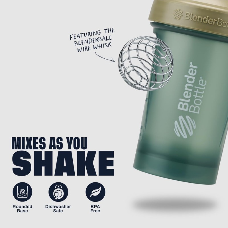 BlenderBottle Classic V2 Shaker Bottle Perfect for Protein Shakes and