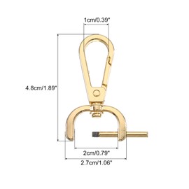 sourcing map 1 Set Detachable Snap Hooks, 0.79" D Ring Swivel Clasp for Purses Push Gate Lobster Claw Clasps Fashion Clip Purse Making with Screwdriver, Gold
