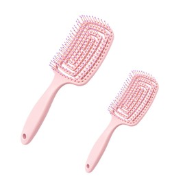 The Detangling Brush, Dry and Wet Hair Brush Detangler for All Hair Types, Great for Women, Boys and Girls, Pink.2 Set