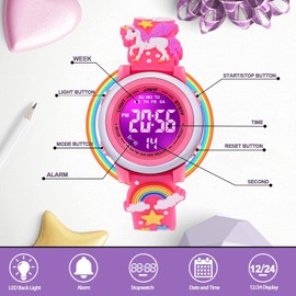 VAPCUFF Stocking Stuffers for Kids, Watches for Girls Ages 3-8 Unicorn Gifts for Girls Age 4-10 Toddler Gifts Visit Gifts Toys for 2-6 Year Old Girls Educational Toys Gifts for Back to School - Red