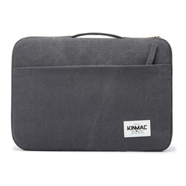 Kinmac 360° Protective Water Resistant Canvas Laptop Sleeve case Bag with Handle for MacBook Pro 14 inch,13.5 inch-13.9 inch and 14 inch Laptop(Grey)