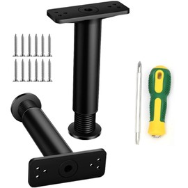 Kiuiom Bed Frame Support Legs, Height-Adjustable Bed Legs, Adjustable Furniture Raiser Bracket, 2 Pieces, Furniture Foot, Height Adjustable for Cabinet, TV Cabinet, Bed, Sofa, Bedside Table, Chair