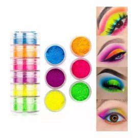 TAMCHIC Sombras Neón 6 Tonos Torre De Pigmentos Polvos Fluorescentes