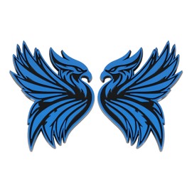 Phoenix Emblem 3D Bird Badge, Custom Car Decal Sticker – Durable Exterior Trunk, Hood, Fender for Car, Truck, SUV (Set of 2) (Blue)