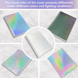 DHATMYC Large Reusable Sticker Book Collecting Album 8.5 x 11 Inch Sticker Storage Organizer Book with 40 Sheets Full Size Blank Release Paper, Holographic Cover Sticker Keeper Collection Notebook