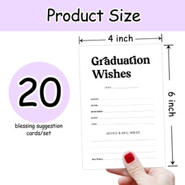 bxtala Modern Graduation Advice and Well Wishes Cards, Junior High School College University Master Grad Wishes Cards, Sorority Party Event Supplies Set of 20 - B04