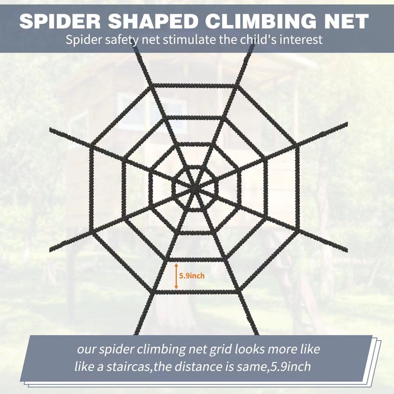 Tongmo Climbing Cargo Net, 5×5ft Spider Climbing Net for Kids,