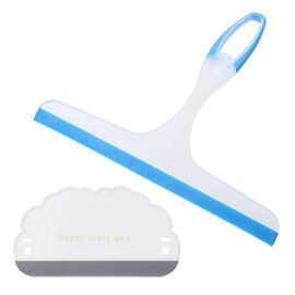 1 x Window Squeegee with 1 x Creative Cloud Wiper, Mini Glass Wiper, Shower Screen Wiper, Plastic Cleaning Squeegee, Glass Cleaning Rubber Blade, Suitable for Mirrors, Glass Windows