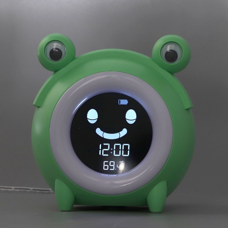 Kids Alarm Clock Cartoon Animal Shaped Gentle Music Night Light