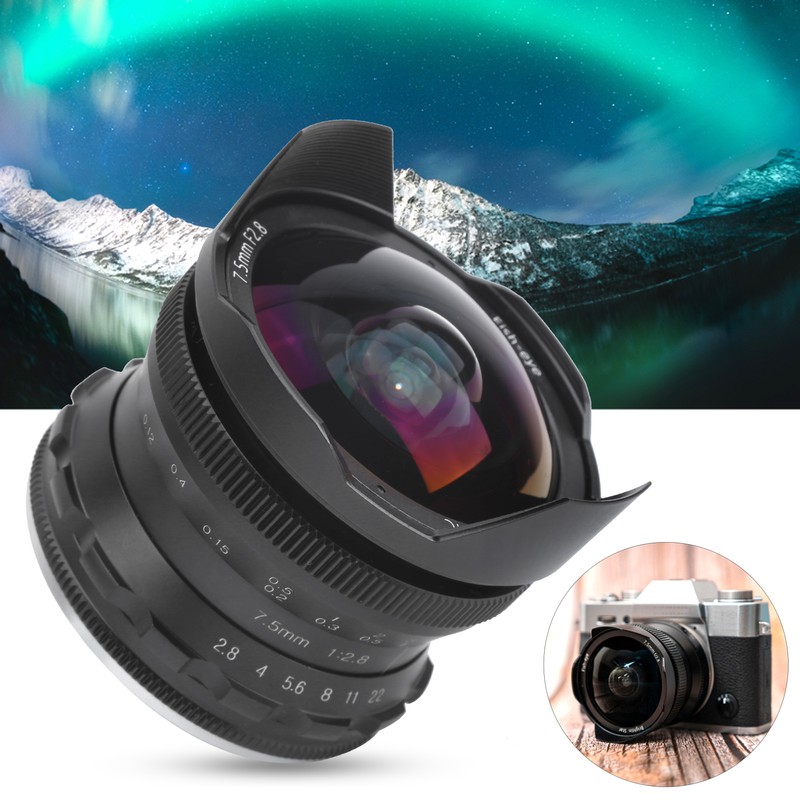 7.5mm F2.8 FX Mount Ultra Wide Angle Fisheye Scenery Lens