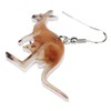 DUOWEI Acrylic Australian Bow-knot Kangaroo Mom Babys Earrings Cute Animals