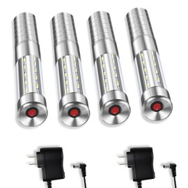 Ecostrobe Strobe Baton Light,Stage Handheld Light,Champagne Bottle Sparklers, Recharge led Bottle Service Lights - for Bar Club Birthday Weddings Parties (Sliver 4 PC)