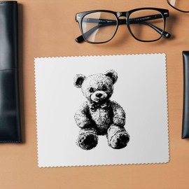 2 x 'Vintage Teddy with Bow Tie' Microfibre Lens/Glasses Cleaning Cloths (LC00032274)