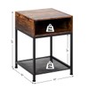 Giantex End Table Industrial W/Open Compartment, Mesh Shelf and Metal