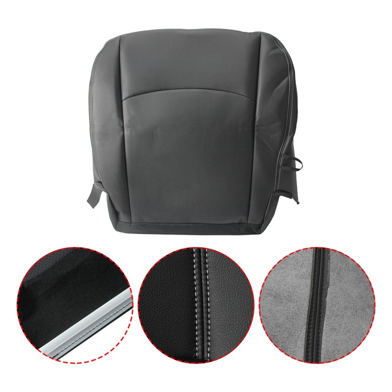 AUTOKAY Driver & Passenger Bottom Perforated Leather Seat Cover for