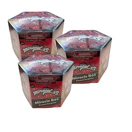 Zag Heroez Miraculous Miraculous 50500 Kwami Surprise Miracle Box Zag Heroez Blind Box - One of 6 - Wayzz, Tikki, Trixx, Plagg, Pollen, or Nooroo (3 Pack)
