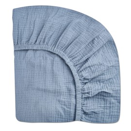 Crib Sheets for Boys Girl, Fitted Baby Toddler Bed Sheets 28" x 52", Neutral Muslin Cotton Crib Mattress Bedding Soft and Breathable Comfort (Crib Sheet,Costume Blue)