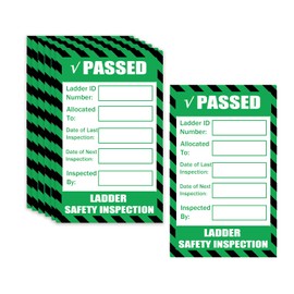 50 Ladder Inspection Labels - 79mm x 48mm Green Safety Inspection Tags Stickers for Industrial Maintenance