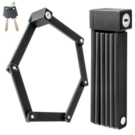 YIFMOO Folding Bicycle Lock, 78 cm Bicycle Lock, High Security with 2 Keys, Hardened Steel, Anti-Theft Bicycle Lock Including Bracket, Folding Lock for E Scooter, Mountain Bike, Motorcycle