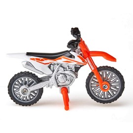 siku 1391, KTM SX-F 450 Motorbike, Metal/Plastic, Orange/White, Folding stand