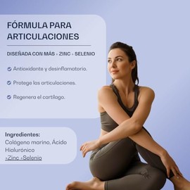 Joint Support Collagen - Colágeno Marino Hidrolizado en Péptidos con Ácido Hialurónico, Vitamina C, Zinc y Selenio, Sobres Individuales, 12 g por Porc
