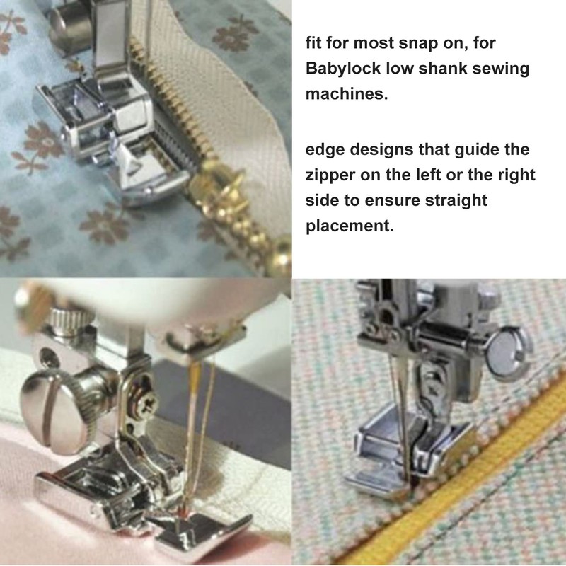 4Pcs Zipper Presser Foot Parallel Grooves Easy Operation Edge Design