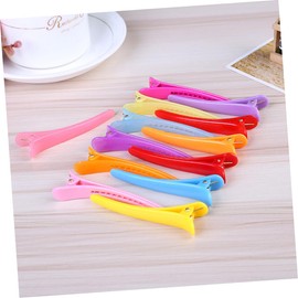 IWOWHERO 50pcs Multicolor Plastic Duck Bill Hair Clips Lightweight Non Teeth Styling Grips for Salon DIY Accessories and Sports Random Color