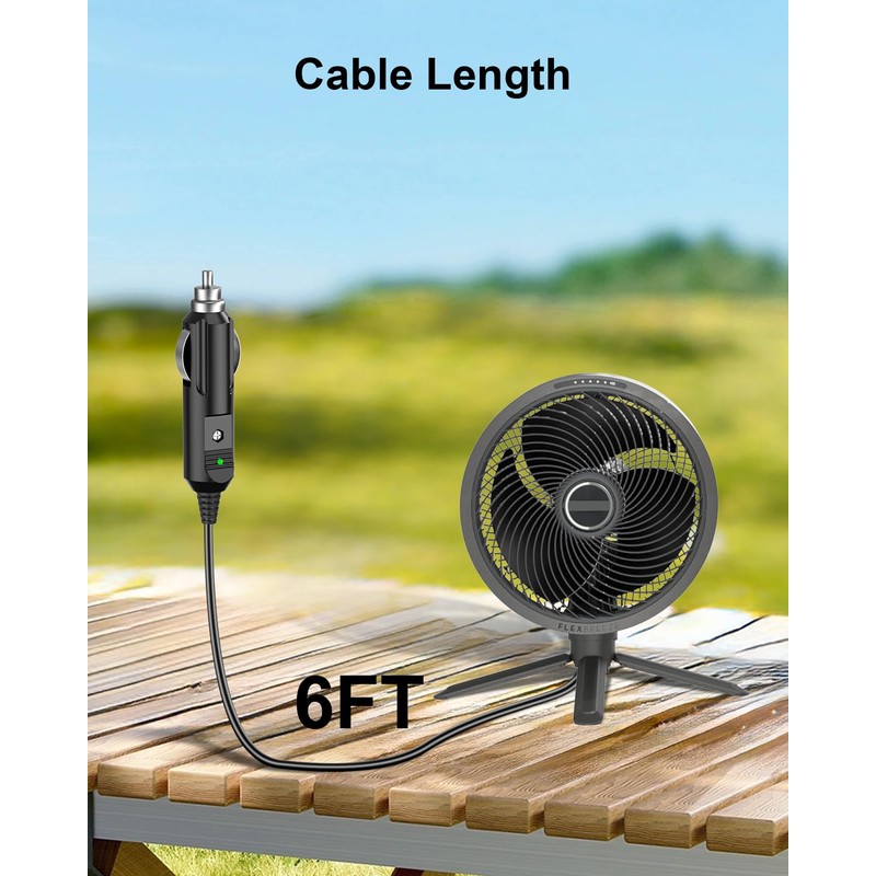 Charger Replacement for Shark Flex Breeze Fan, Car Charger Compatible