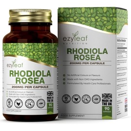 Rhodiola Rosea 400mg | 90 Cápsulas Veganas | Extracto 3% Salidroside | Adaptógeno Natural Nootrópico | Sin Gluten, Sin Alergenos | Fabricado en Reino Unido | ISO & GMP