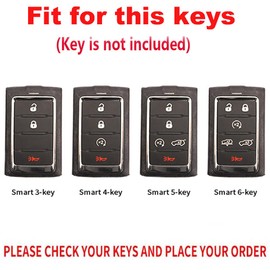 TECART Luminous Strip Key Fob Cover with Keychain Fit for Jeep 2022-2025 Cherokee Grand Cherokee Wagoneer Grand Wagoneer, 4 Button-black