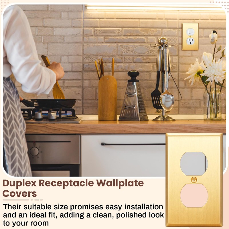 Zonon 8 Pack Gold Outlet Covers 4.50 x 2.76 Duplex
