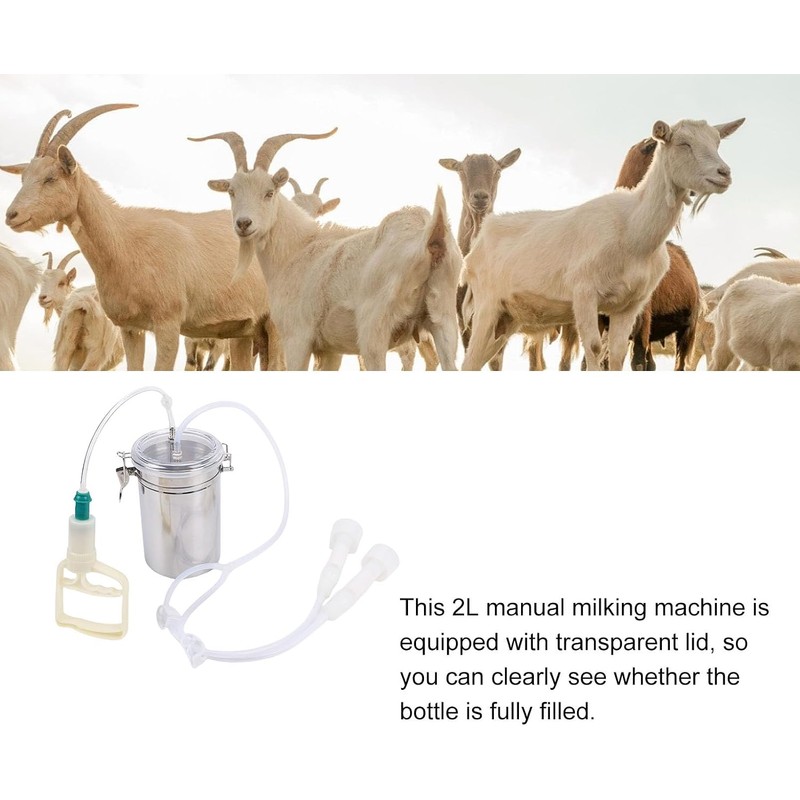 Manual Milking Machine, 2000ml Effort Saving Cow Milking Machine Cow