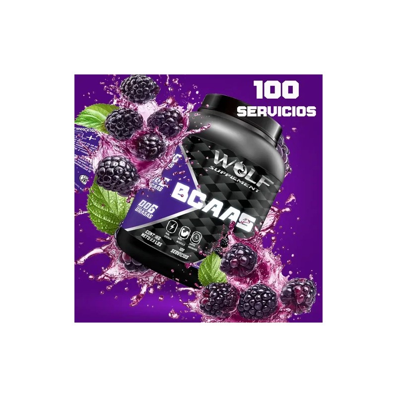 Aminoácidos Bcaas Pre Entreno 1 Kg Wolf 100 Servicios