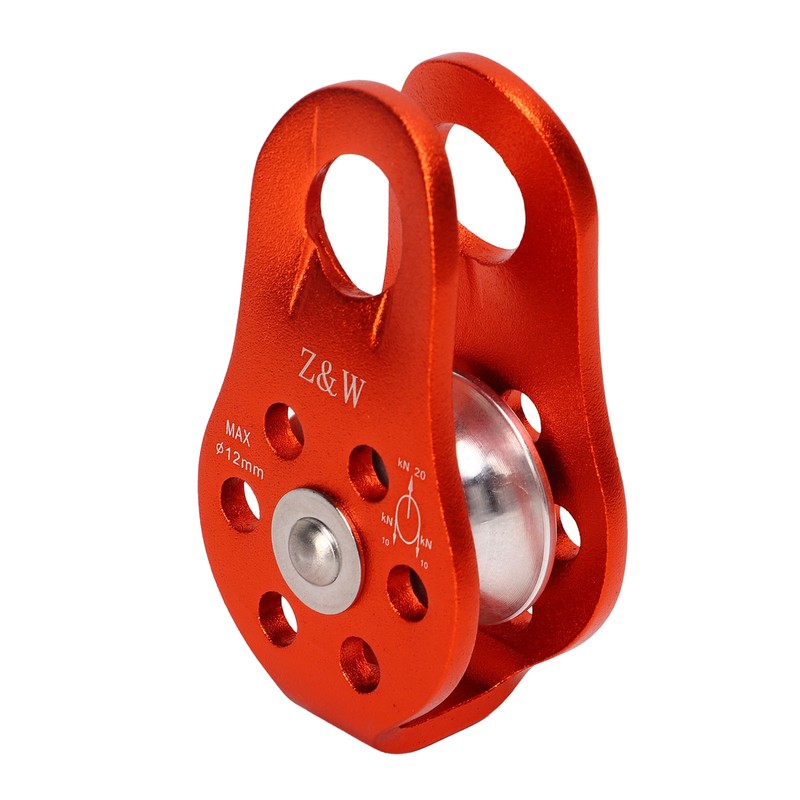 Rock Climbing Pulley Fixed Sideplate Single Sheave Pulley Orange Lift
