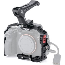 TILTA Full Camera Cage for Sony a7 IV a1 S3 R4 73 R3 A9 with Top Handle and HDMI Cable Clamp, Camera Cage Basic Kit Video Movie Movie Making Rig TA-T30-A-B