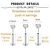 MODRSA Threadless Nose Stud 18g Flat Back Nose Stud 18g