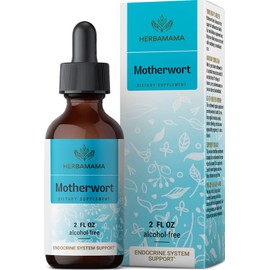 HERBAMAMA Motherwort Tincture - Organic Motherwort Herb Liquid Drops - Vegan Supplement - 2 fl oz
