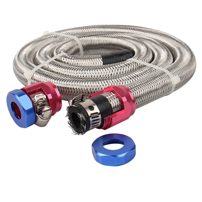3 FT 6AN 3/8" ID Fuel Line Stainless Steel Braided