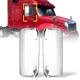 High Soar Chrome Door Mirror Covers Pair for Freightliner Columbia Trucks 2005-2015 (Driver and Passenger Side)