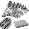 KangTeer Carbide Burr Set 8Pcs 1/4" Shank Double Cut Tungsten
