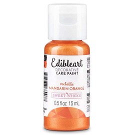 Sweet Sticks Edible Art Decorative Cake Paint 0.5 Ounce (15 Milliliters), Metallic Mandarin Orange