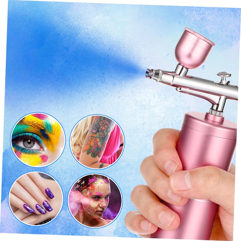 TEHAUX 1set Portable Handheld Airbrush Kit for Makeup and Facial
