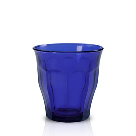 Duralex Made in France Picardie Glass Tumbler Drinking Glasses Set of 6, 10-3/8 oz Saphir/Sapphire Blue