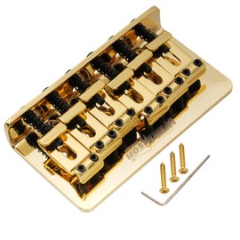 Wilkinson WOF02 52.5mm (2-1/16 inch) Hardtail Fixed Bridge Vintage Saddles for Squier/Mexico Fender Strat Electric Guitar, Gold