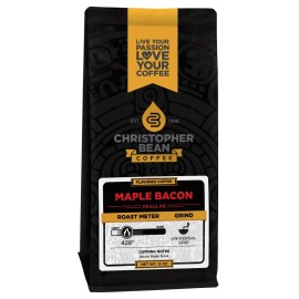 Christopher Bean Coffee MAPLE BACON Flavored Coffee 1-12-Oz Bag Whole Bean Reg