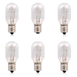 Himalayan CrystalLitez Long Lasting Certified 15 Watt E12 Socket Incandescent Candelabra Salt Lamp Bulb - Pack of 6