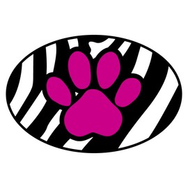 Imagine This Oval Magnet, Zebra Paw, Pink