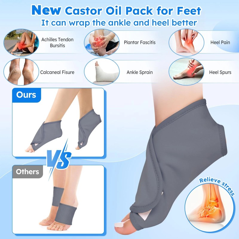 Qupite Castor Oil Pack Wrap,10 pcs Reusable Organic Castor Oil