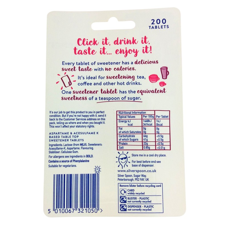 Silverspoon Sweetener - 200 Tablets (3 Packs)